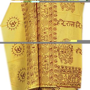 100% Cotton Meditation Scarfs / Prayer Scarf / Om Scarfs / Mantra Scarf / Yoga Scarf - Yellow