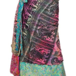 Recycled Silk Sari Wrap Skirt Multi-Wear Medium