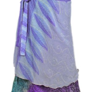 Recycled Silk Sari Wrap Skirt Multi-Wear Medium