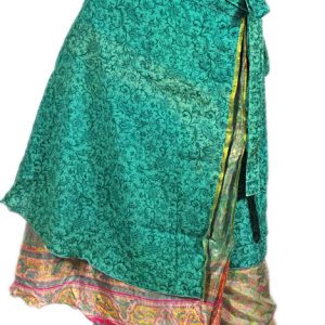 Recycled Silk Sari Wrap Skirt Multi-Wear Medium