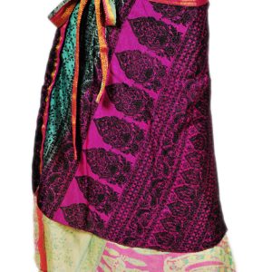 Recycled Silk Sari Wrap Skirt Multi-Wear Medium