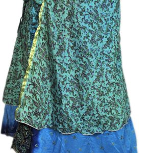 Recycled Silk Sari Wrap Skirt Multi-Wear Medium