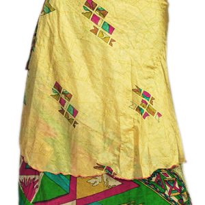 Recycled Silk Sari Wrap Skirt Multi-Wear Medium