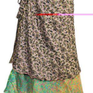 Recycled Silk Sari Wrap Skirt Multi-Wear Medium