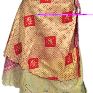 Recycled Silk Sari Wrap Skirt Multi-Wear Medium