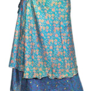Recycled Silk Sari Wrap Skirt Multi-Wear Short