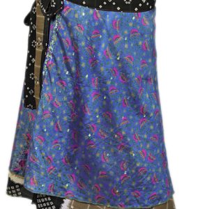 Recycled Silk Sari Wrap Skirt Multi-Wear Short