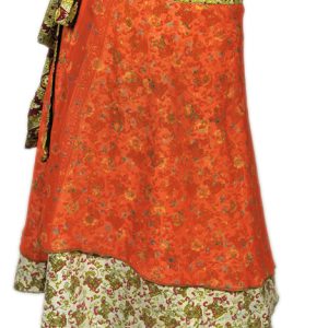 Recycled Silk Sari Wrap Skirt Multi-Wear Short