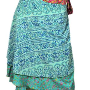 Recycled Silk Sari Wrap Skirt Multi-Wear Short