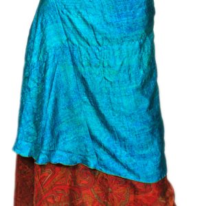 Recycled Silk Sari Wrap Skirt Multi-Wear Medium