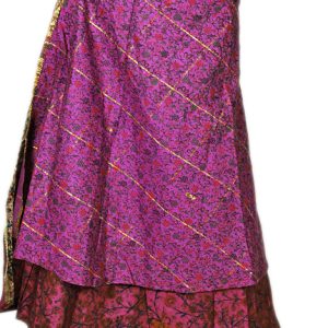 Recycled Silk Sari Wrap Skirt Multi-Wear Medium