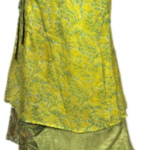 Recycled Silk Sari Wrap Skirt Multi-Wear Medium
