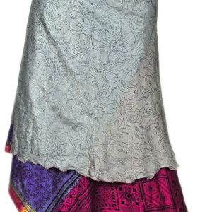 Recycled Silk Sari Wrap Skirt Multi-Wear Medium