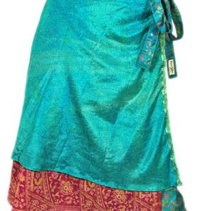 Recycled Silk Sari Wrap Skirt Multi-Wear Medium