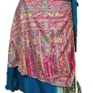 Recycled Silk Sari Wrap Skirt Multi-Wear Medium