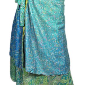 Recycled Silk Sari Wrap Skirt Multi-Wear Medium