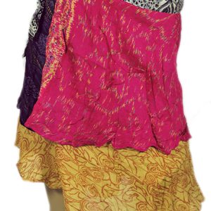 Recycled Silk Sari Wrap Skirt Multi-Wear Short